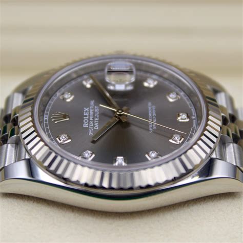 rolex dark grey diamonds|rolex datejust 41 diamonds.